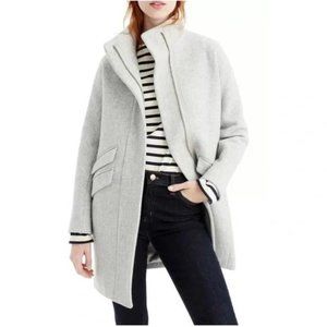 J. Crew Cocoon Coat Italian Stadium Cloth by Nello Gori Light Gray